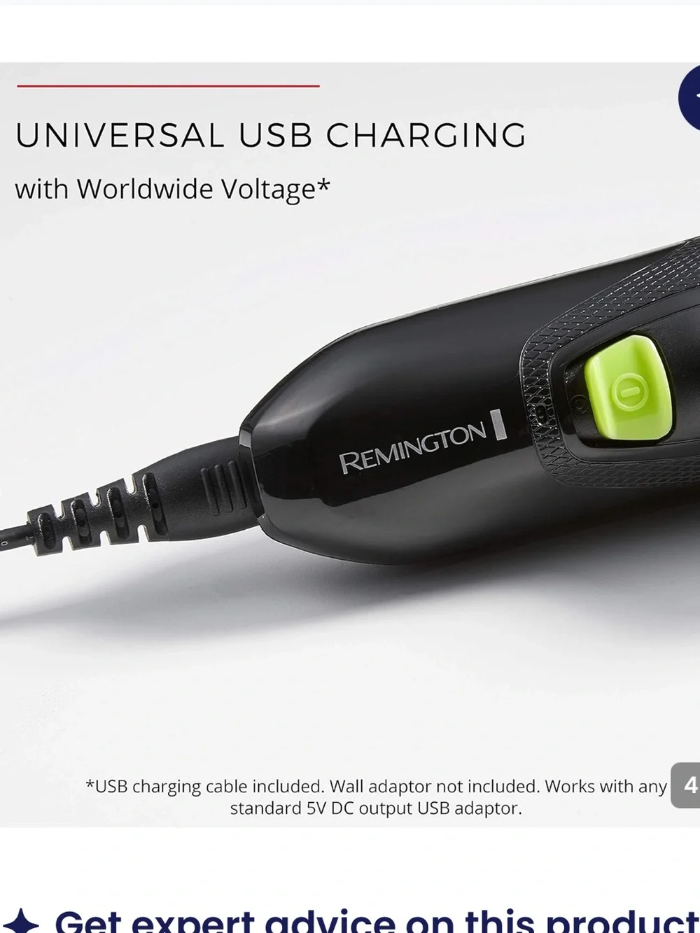 Remington Black Electric Shaver with Lime Accents cordless